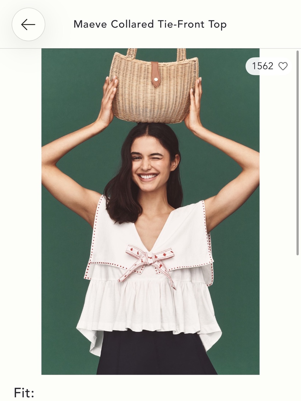 Maeve by Anthropologie Collared Tie Front Top XXS